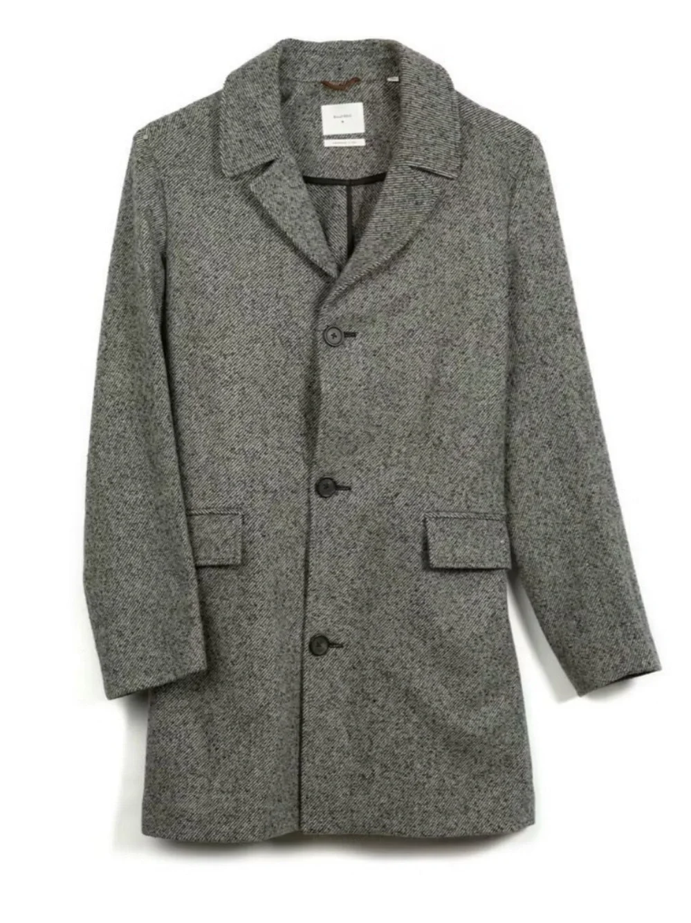 Billy Reid Lancaster Coat men’s small  gray black wool blend made in Italy